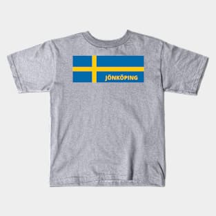 Jönköping City in Swedish Flag Kids T-Shirt